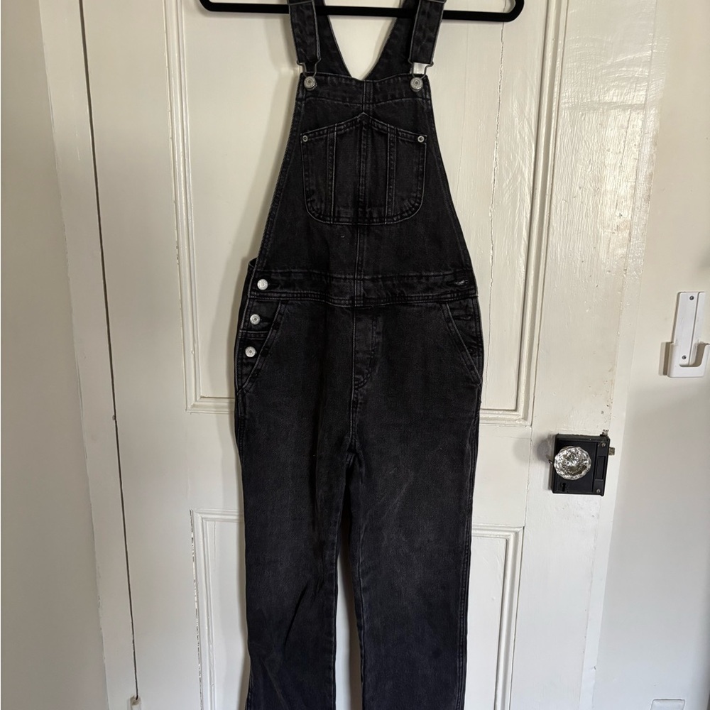 Black Denim Overalls